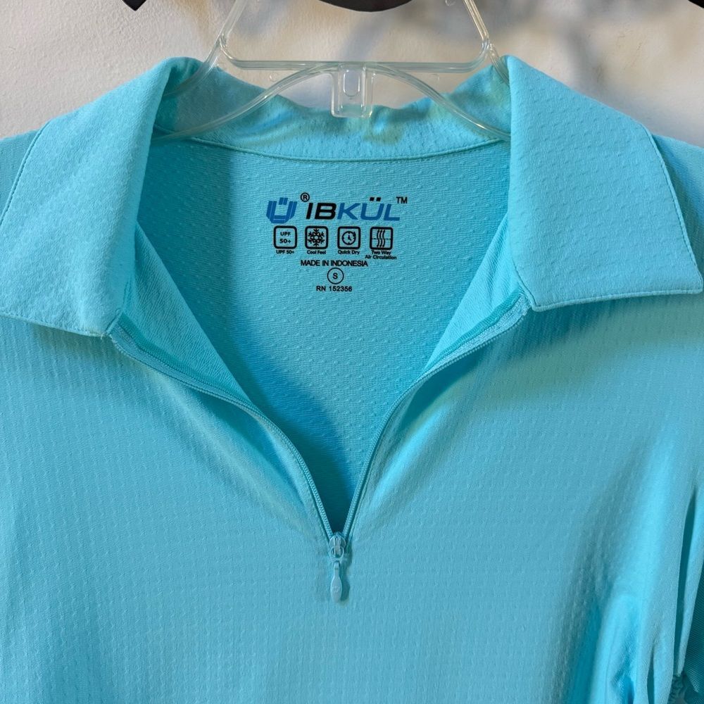 IBKUL Adjustable Length Long Sleeve Polo in Seafoam S NWOT - Picture 12 of 13
